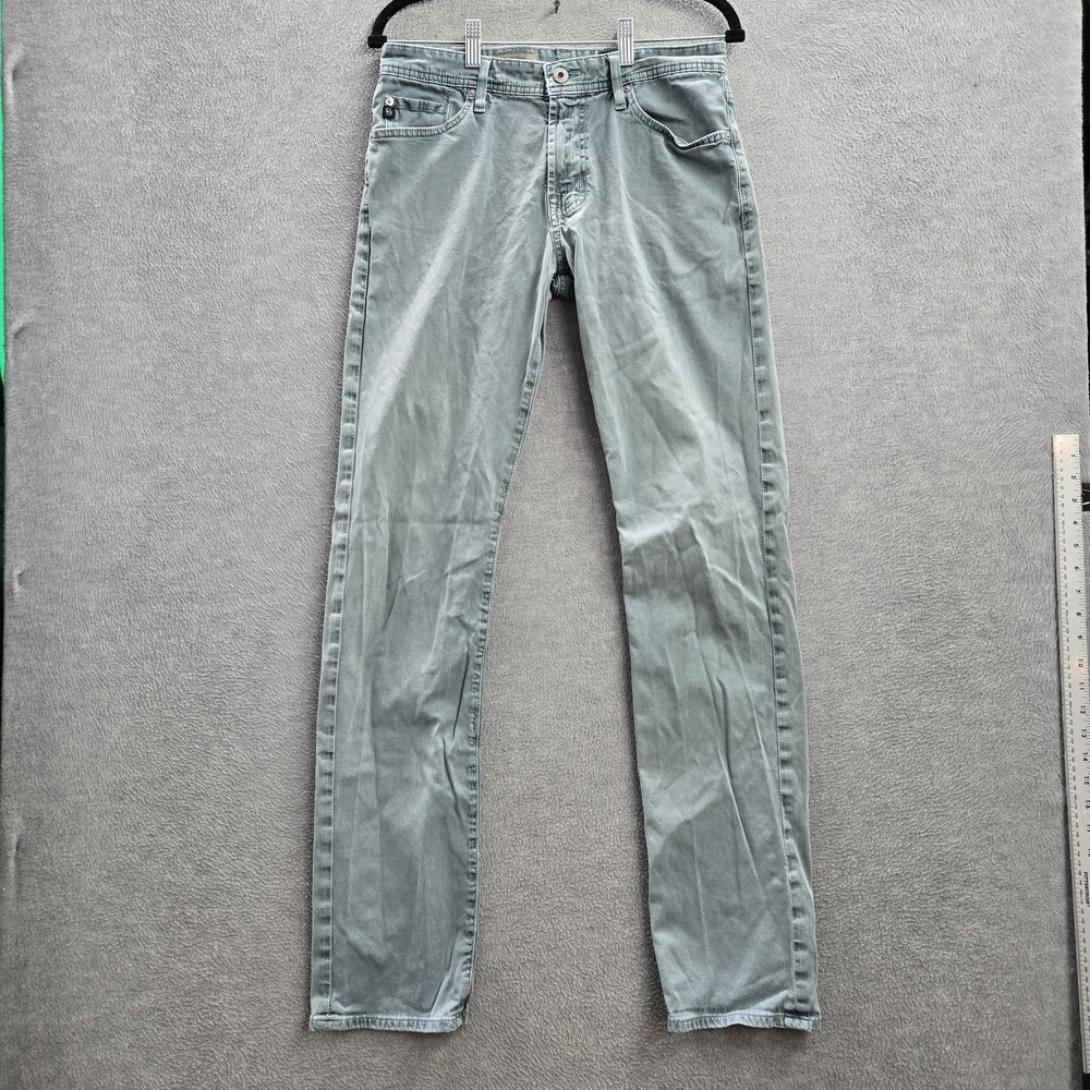 Adriano Goldschmied Men Pants 30X34 Blue The Graduate Tailored Leg Logo Button
